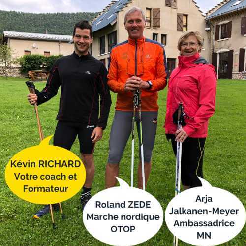 Kévin RICHARD, Coach et formateur marche nordique avec Roland Zede (méthode OTOP) et Arja Jalkanen-Meyer